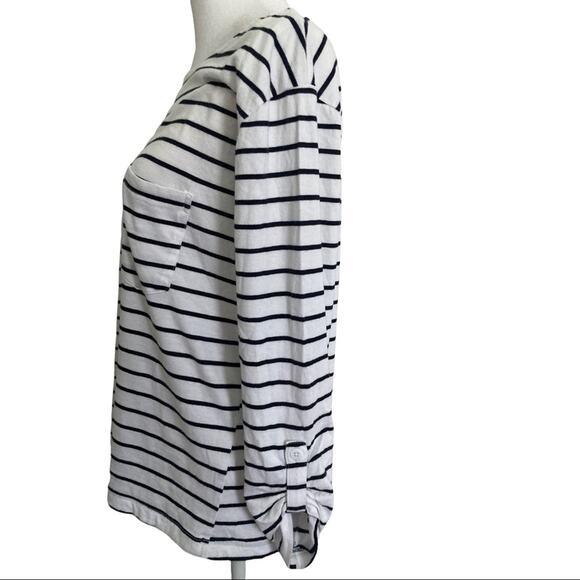Zara Pencil Striped Tee White w/ Black Stripes size M - Picture 7 of 9